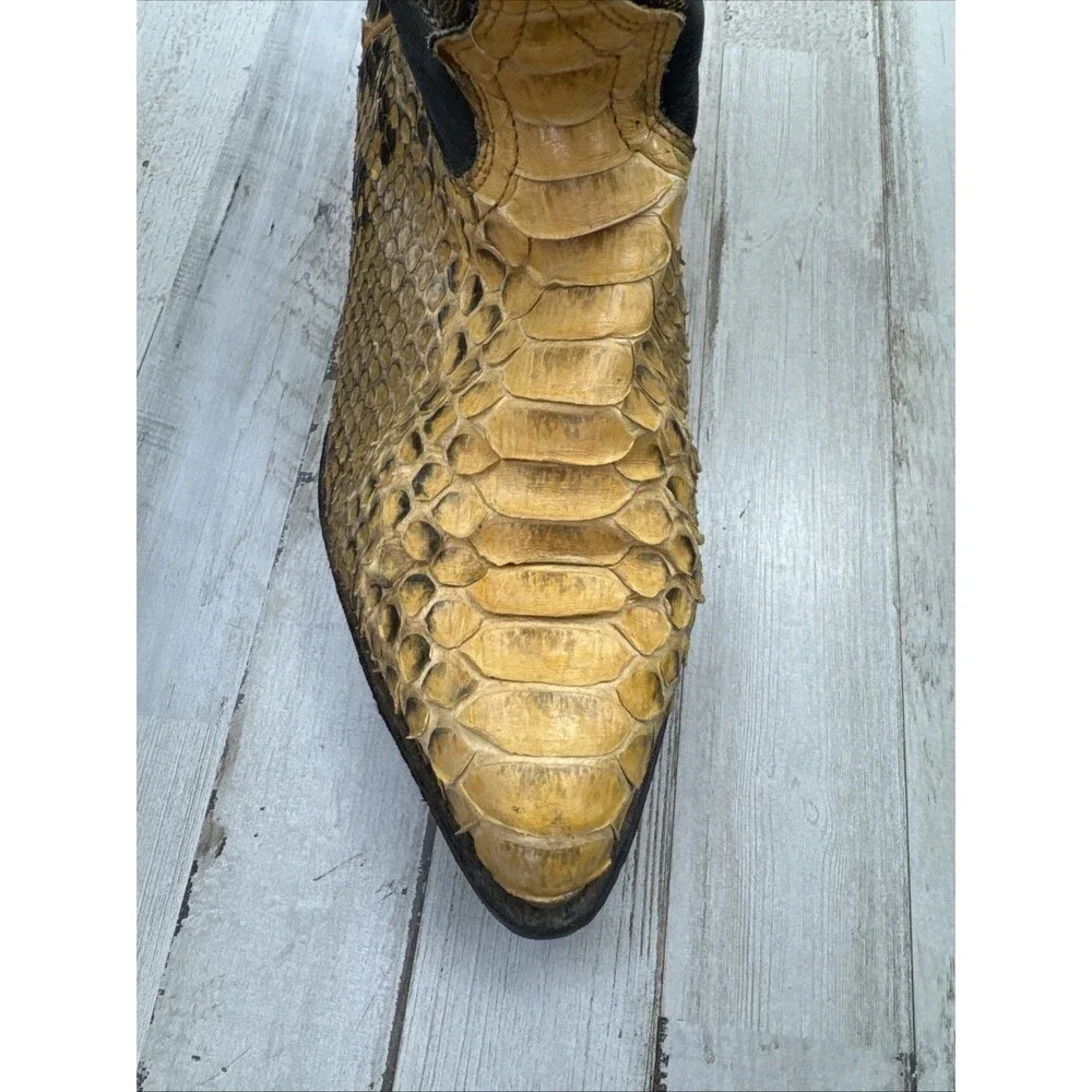Los Altos Buttercup Python J-Toe Mens 7 EE Handmade Leather Exotic Cowboy Boots